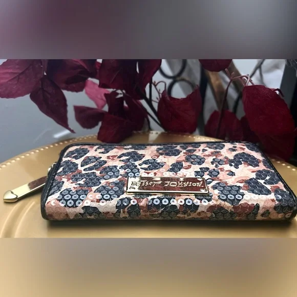 Betsey Johnson Leopard Print “Sequin”  Zip Around Wallet - Picture 6 of 13